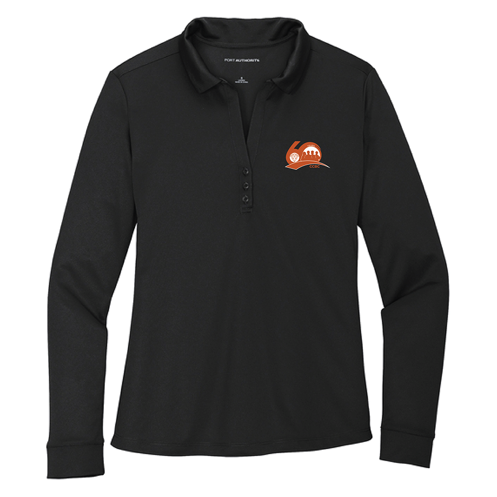 Port Authority ® Women's Silk Touch ™  Performance Long Sleeve Polo