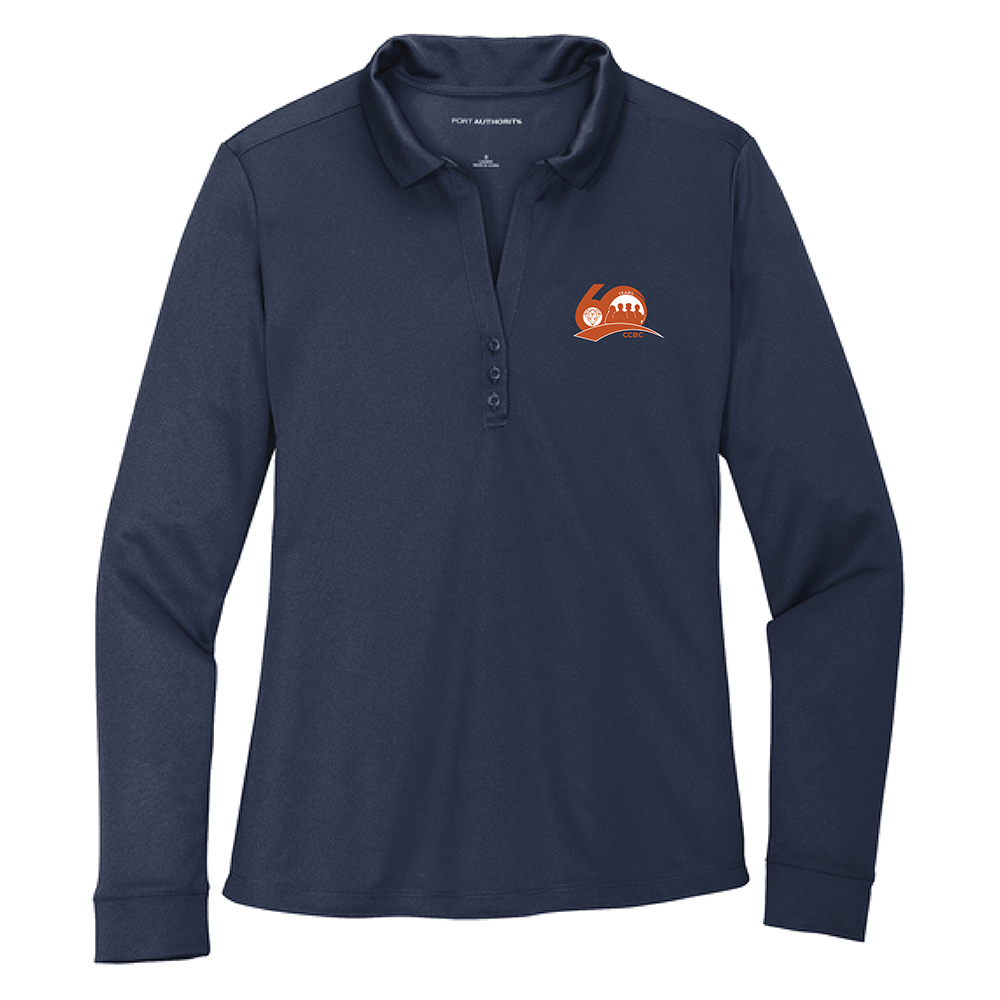 Port Authority ® Women's Silk Touch ™  Performance Long Sleeve Polo